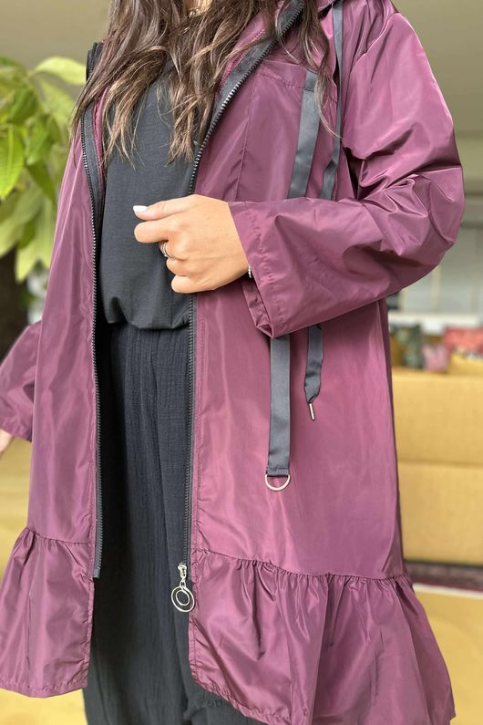 Stroll Frill Mac Beetroot